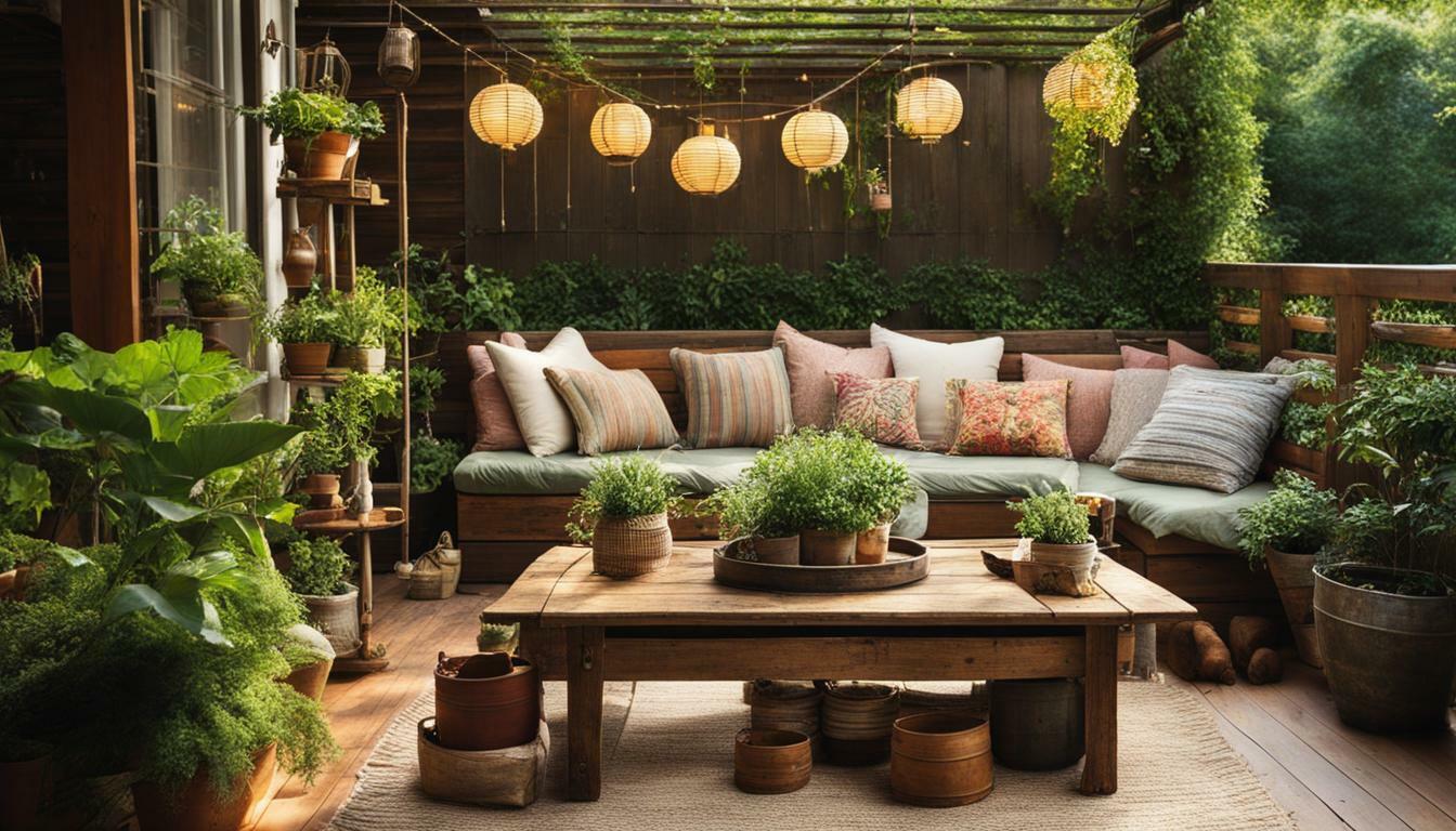 DIY-Projekte für den Vintage-Look auf Holzterrassen