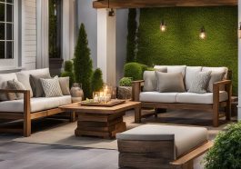 Terrassengestaltung mit Grillplatz aus Holz
