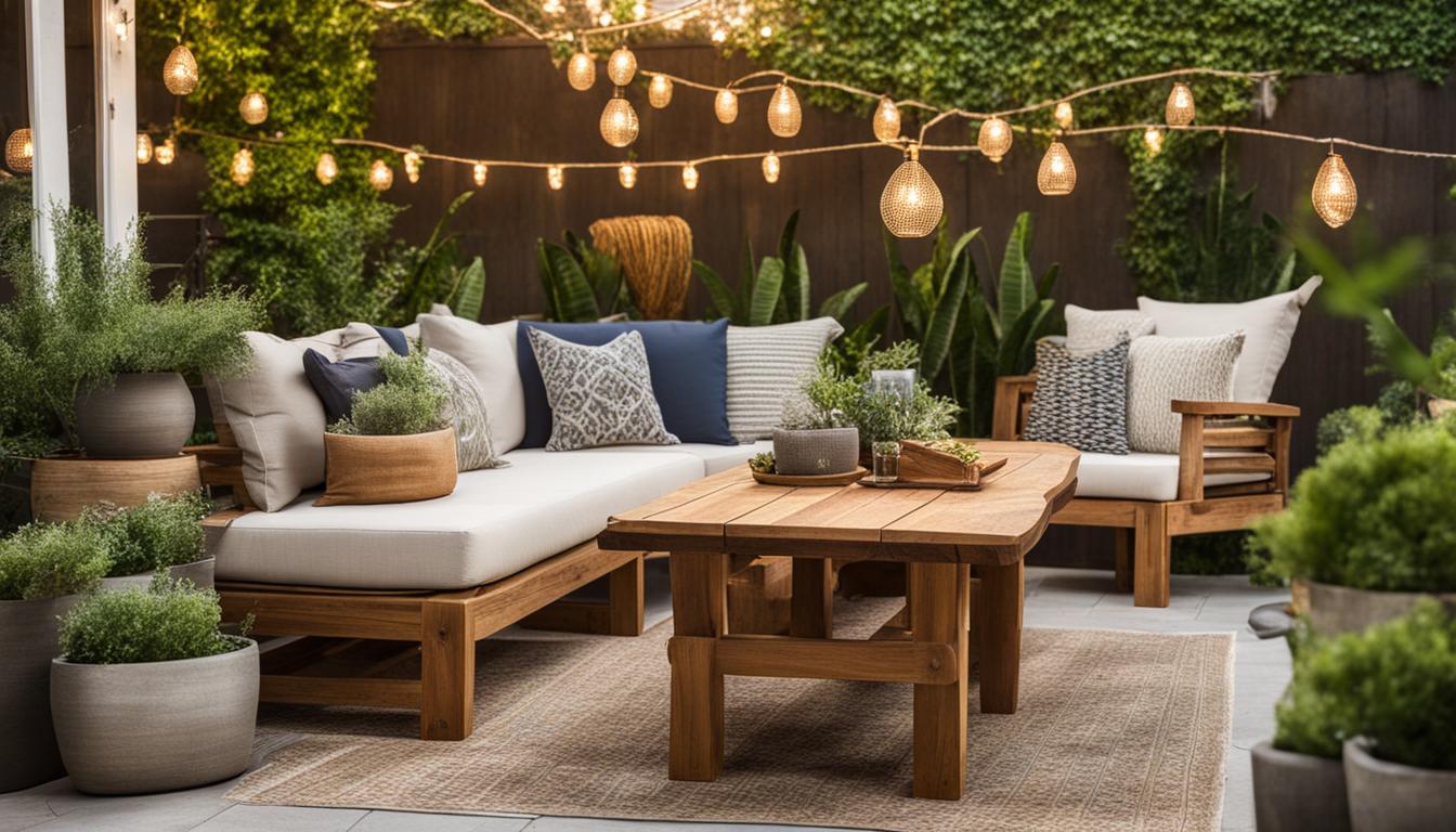 Gartenmöbel und -dekorationen für Holzterrassen