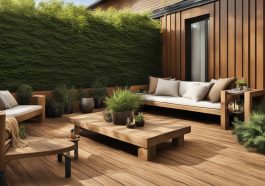 Holzterrassenmuster für den Landhausstil