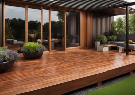 Kreative Terrassengestaltung mit unterschiedlichen Holzmustern