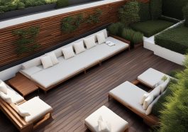 Moderne Terrassengestaltung mit Holzbelägen