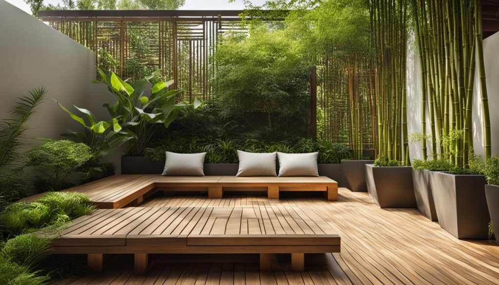 Nachhaltige Terrasse im asiatischen Stil