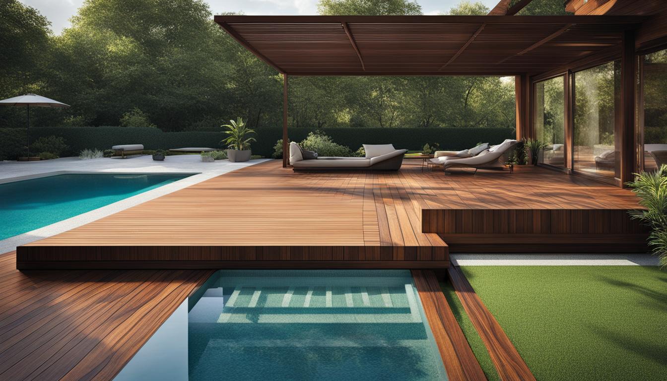 Poolumrandung mit Holzterrassenbelägen gestalten