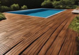 Rutschfeste Holzterrassenbeläge für sicheres Poolvergnügen