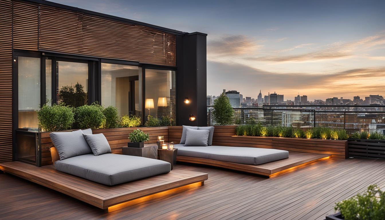 Terrassengestaltung mit Holz in urbanen Umgebungen
