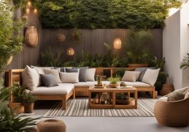 Terrassenmöbel und -dekor für das Barfußgehen