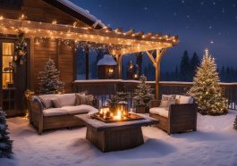 Terrassenmöbel und -dekorationen für winterliche Gemütlichkeit