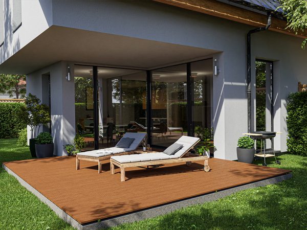 Belladoor Terrassendiele Bangkirai *Standard-Qualität* - Stärke/Breite 25x145 mm, Länge 1,83 m, grob/fein geriffelt, Pinhole