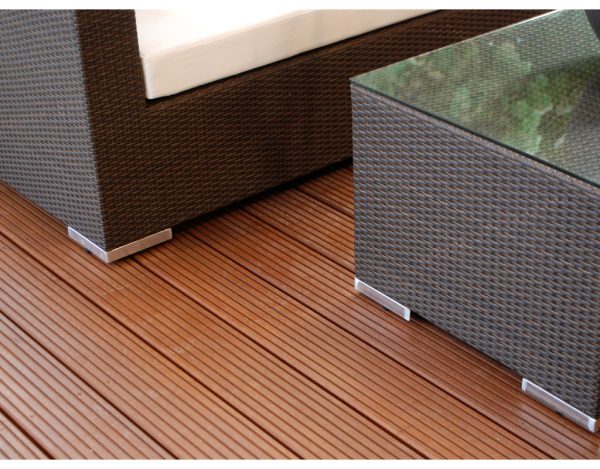 Belladoor Terrassendiele Bangkirai *Premium-Qualität* - Stärke/Breite 25x145 mm, Länge 1,52 m, fein geriffelt / grob geriffelt