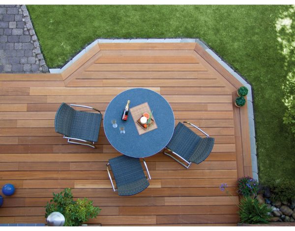 Belladoor Terrassendiele Bangkirai *Premium-Qualität* - Stärke/Breite 25x145 mm, Länge 3,35 m, glatt