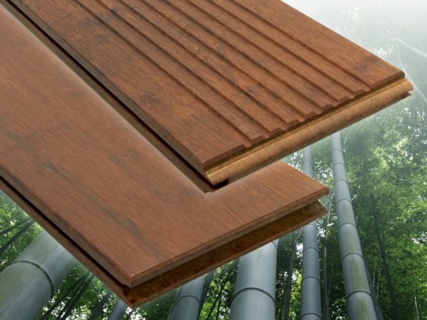 MOSO Terrassendiele Thermo-Bambus N-durance hell - Stärke/Breite 18x137 mm, Länge 1,85 m, glatt/grob geriffelt