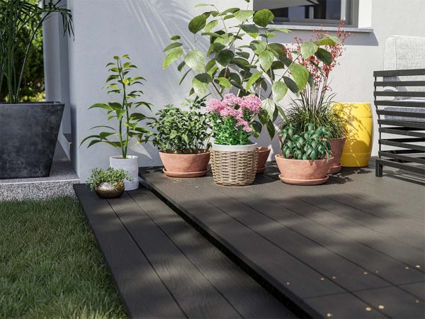 FIBERON WPC Terrassendiele Pro-Tect Plus Earl grey - perfekte Montage mit dem Cobra Clip, Stärke/Breite 24x136 mm, Länge 3,66 m, glatt, Massivprofil,