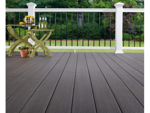 FIBERON WPC Terrassendiele Symmetry Graphite - perfekte Montage mit dem Cobra Clip, Stärke/Breite 24x136 mm, Länge 4,88 m, glatt, Massivprofil, matt