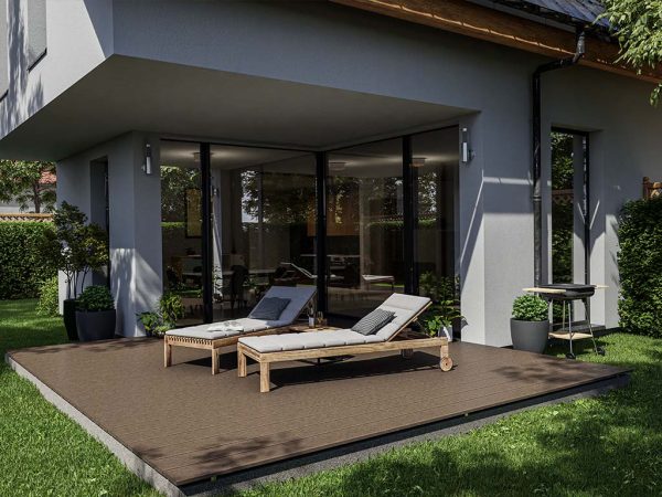 Belladoor Terrassendiele WPC Mahagoni-Optik - 20,5 mm stark, LxB: 400x12 cm, Massivprofil, fein geriffelt