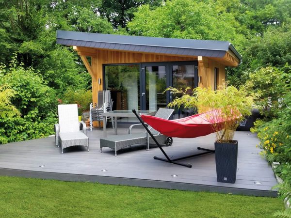 Fiberdeck Terrassendielen WPC Premium RHK Dark grey - Stärke/Breite 23x138 mm, Länge 5 m, strukturiert, Hohlkammerprofil