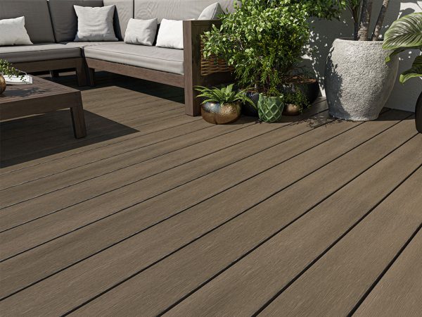 Fiberdeck Terrassendielen WPC Fun Deck Vintage wenge - Stärke/Breite 23x138 mm, Länge 5 m, strukturiert, Massivprofil
