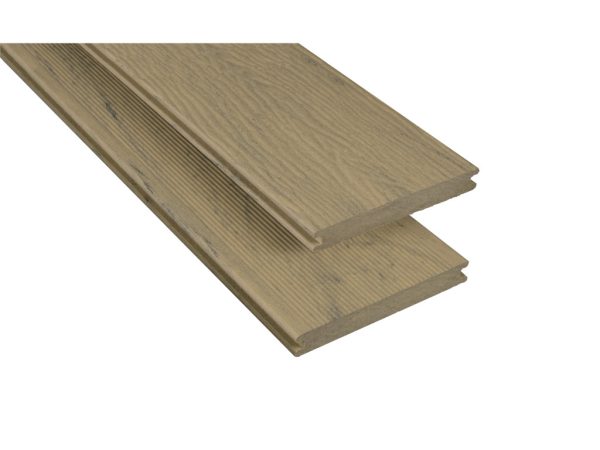 KOVALEX WPC Kovalex-Terrassendiele Holzoptik Samtesche mattiert - Stärke/Breite 20x145 mm, Länge 5 m, strukturiert / fein geriffelt, Massivprofil