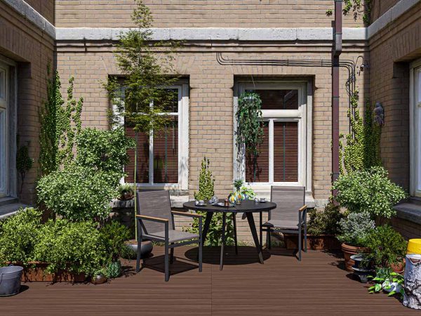 Belladoor Terrassendiele WPC braun Holzoptik geprägte Oberfläche - Stärke/Breite 23x140 mm, Holzoptik, runde Hohlkammer, Co-Extrusion