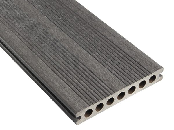 Fiberdeck Terrassendiele WPC Fun Deck Ultrashield Dark Grey - Stärke/Breite 23x145 mm, Länge 3,6 m, Holzoptik/französisches Profil, Rundhohlkammer
