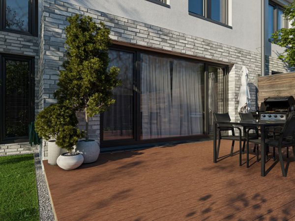 Fiberdeck WPC- Terrassendiele Patio 23x145 mm Ultrashield rhk - Stärke/Breite 23x145 mm, Länge 3,6 m, Holzoptik/französisches Profil, Rundhohlkammer