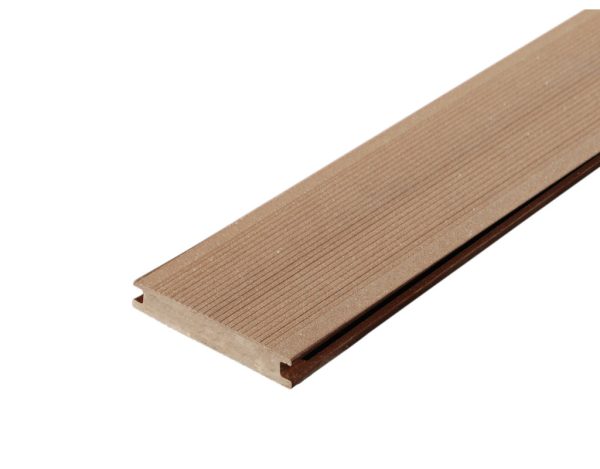 KOVALEX WPC Kovalex-Terrassendiele braun - Stärke/Breite 26x145 mm, Länge 4 m, fein geriffelt / grob geriffelt, Massivprofil