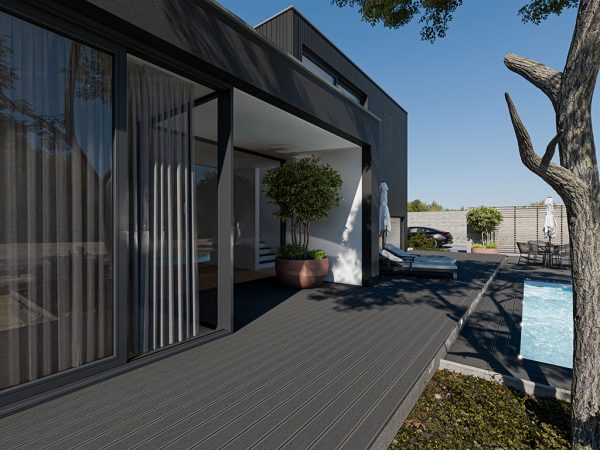 Outgarden Terrassendielen WPC Premium grau - Stärke/Breite 20x120 mm, Länge 4 m, fein geriffelt / grob geriffelt, Massivprofil