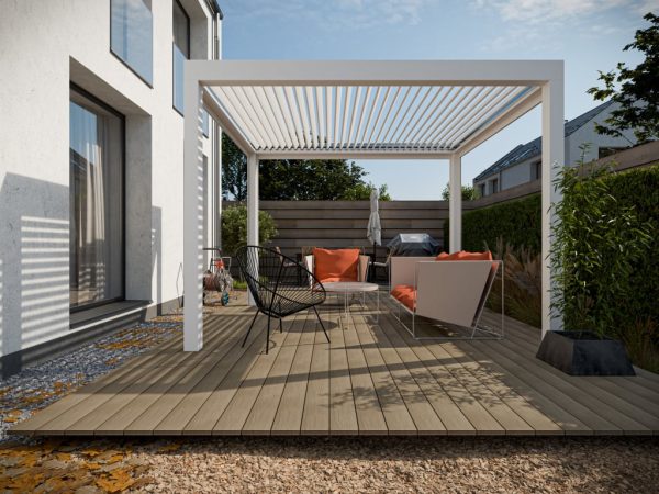 Belladoor Terrassendiele WPC braun Holzoptik geprägte Oberfläche - Stärke/Breite 23x140 mm, Holzoptik, runde Hohlkammer, Co-Extrusion