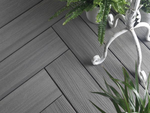 Fiberdeck Terrassendiele WPC Harmony Ocean Grey - 23 mm stark, LxB: 400x13,8 cm, strukturiert, Massivprofil