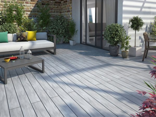 Silvadec Terrassendiele WPC Atmosphere Ushuaia Grau - 23 mm stark, LxB: 600x13,8 cm, gebürstet