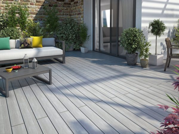 Silvadec Terrassendiele WPC Atmosphere Belem Grau - 23 mm stark, LxB: 400x13,8 cm, gebürstet