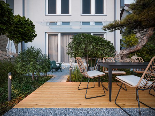 WOODTEX Terrassendiele Douglasie - Stärke/Breite 24x138 mm, Länge 4 m, fein geriffelt / grob geriffelt