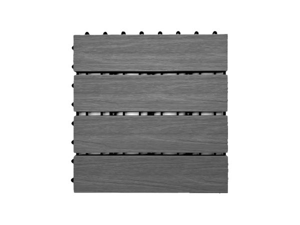 Outgarden WPC-Fliese Holzoptik Grau - Leichte Verlegung, Co-extrudierte Oberfläche, 30x30 cm