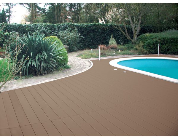 KOVALEX Terrassendiele WPC braun deutsche Herstellung - Stärke/Breite 26x145 mm, Länge 4 m, fein geriffelt / grob geriffelt, Hohlkammerprofil
