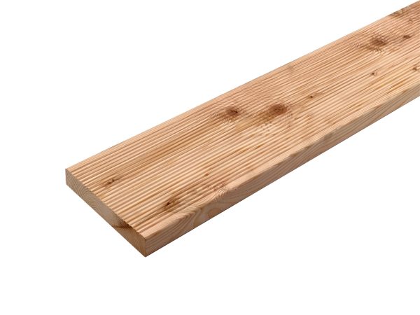 WOODTEX Kanadische Douglasie Terrassendiele - Stärke/Breite 27x143 mm, Länge 2,44 m, fein geriffelt / fein geriffelt