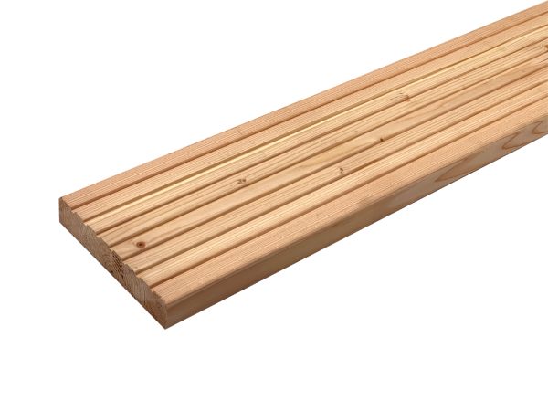 WOODTEX Kanadische Douglasie Terrassendiele - Stärke/Breite 27x143 mm, Länge 4,27 m, grob geriffelt / fein geriffelt